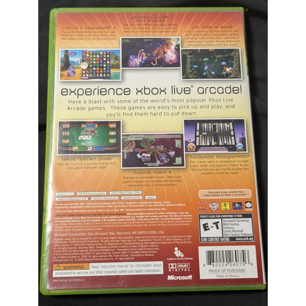 Xbox Live Arcade‎ Unplugged Vol. 1 (Microsoft Xbox 360, 2006)